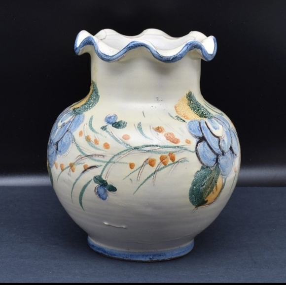 Hand Painted Floral Terracotta Vase, 5" - Picture 4 of 9